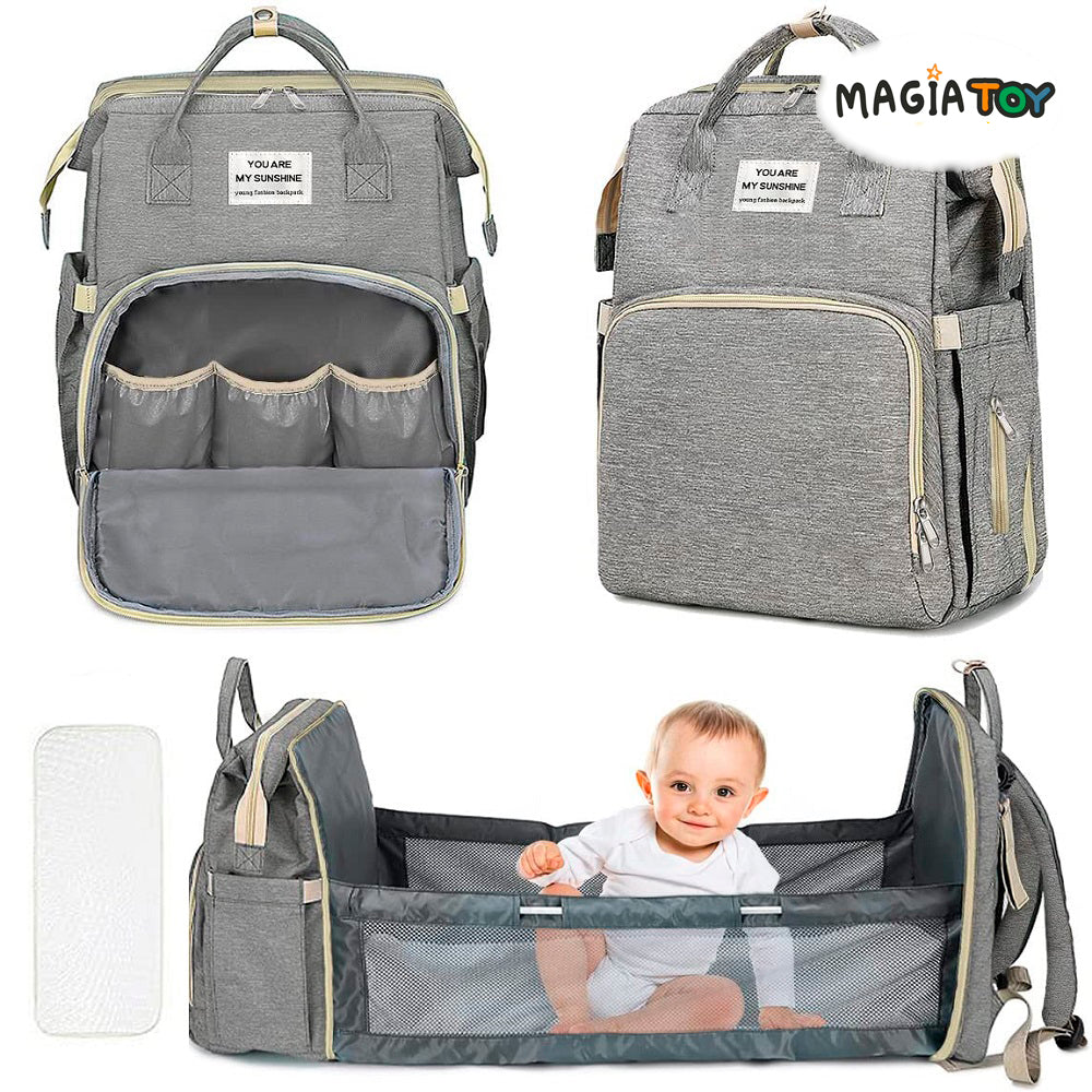 Mochila de Maternidad Térmica e Impermeable que se Convierte en Cuna